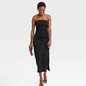 NWT Women's Knit Midi Dress - A New Day Black